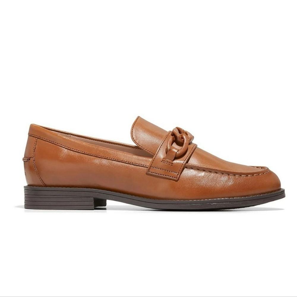 $150 Cole Haan Womens Stassi Chain Loafer Leather  Brown Size 10.5 B New - Picture 3 of 15